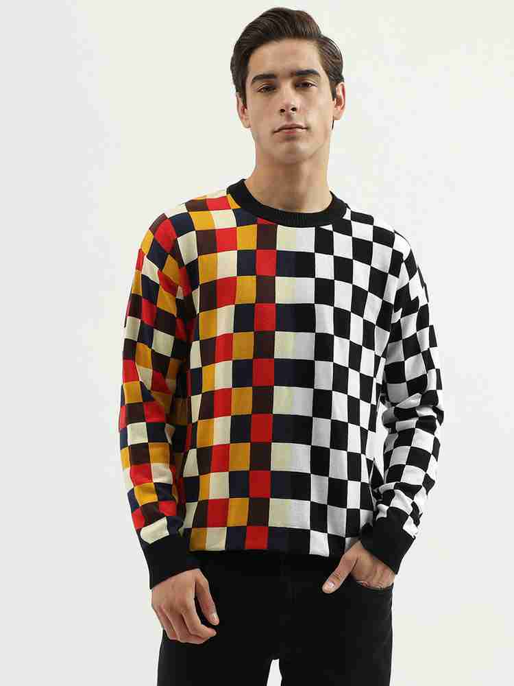 Checkered jumper mens store