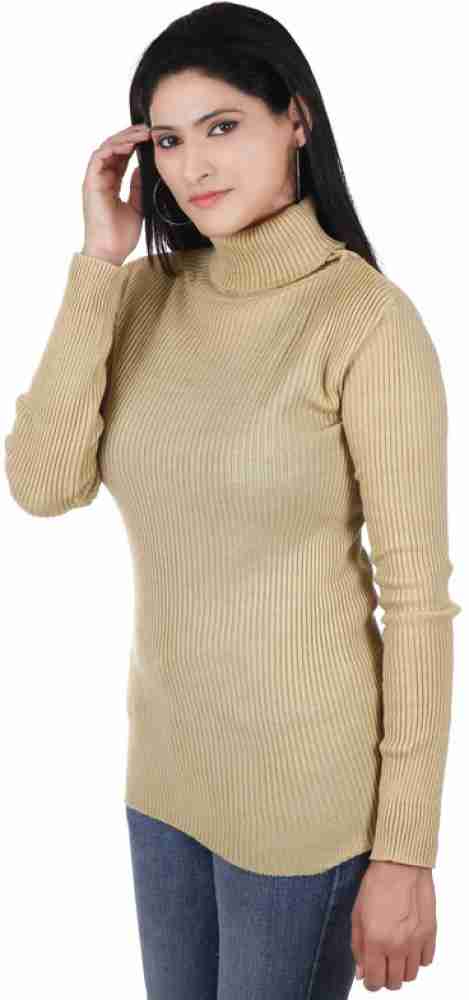 AD & AV Solid High Neck Casual Women White Sweater - Buy AD & AV Solid High  Neck Casual Women White Sweater Online at Best Prices in India