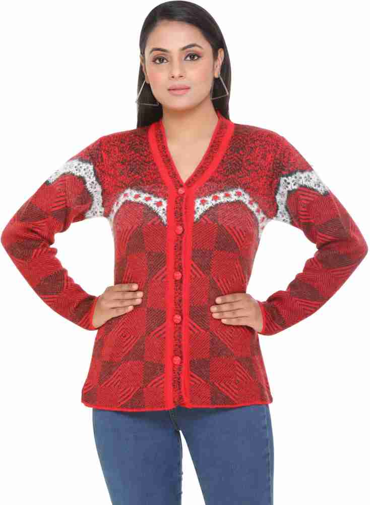 WOOL 4U Embroidered V Neck Casual Women Red Sweater Buy WOOL 4U Embroidered V Neck Casual Women Red Sweater Online at Best Prices in India Flipkart