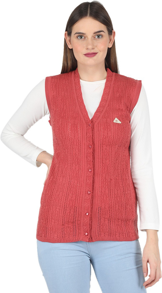 MONTE CARLO Self Design V Neck Casual Women Red Sweater - Buy MONTE CARLO  Self Design V Neck Casual Women Red Sweater Online at Best Prices in India  | Flipkart.com
