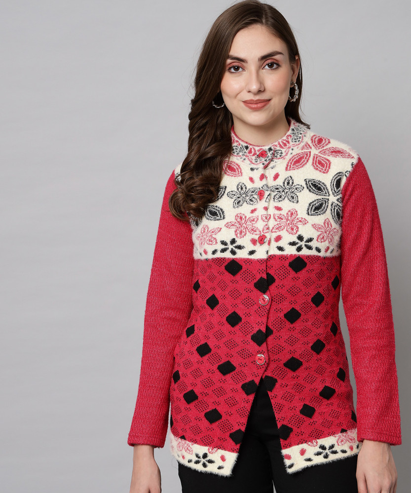 DRESSOFY Printed Round Neck Casual Women Pink Sweater Buy DRESSOFY Printed Round Neck Casual Women Pink Sweater Online at Best Prices in India Flipkart