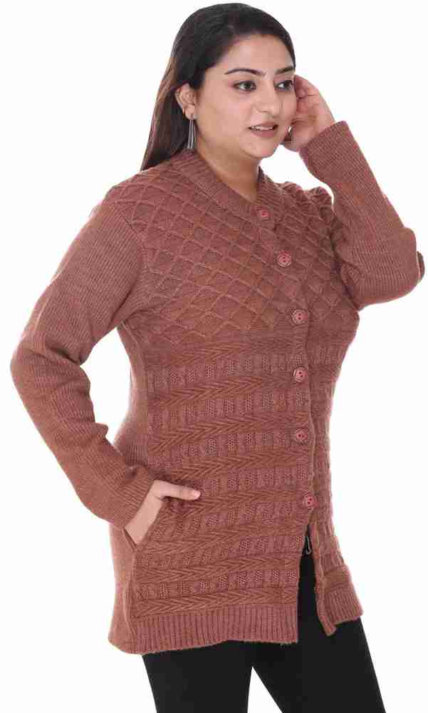 WOOL 4U Self Design Round Neck Casual Women Brown Sweater Buy WOOL 4U Self Design Round Neck Casual Women Brown Sweater Online at Best Prices in India Flipkart