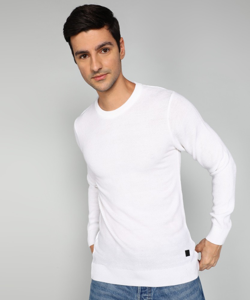 WROGN Solid Turtle Neck Casual Men White Sweater - Buy WROGN Solid