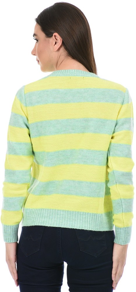 Green and yellow striped on sale sweater