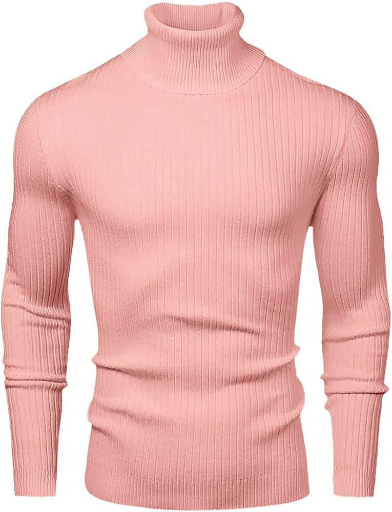 Mens pink turtleneck sweater outlet