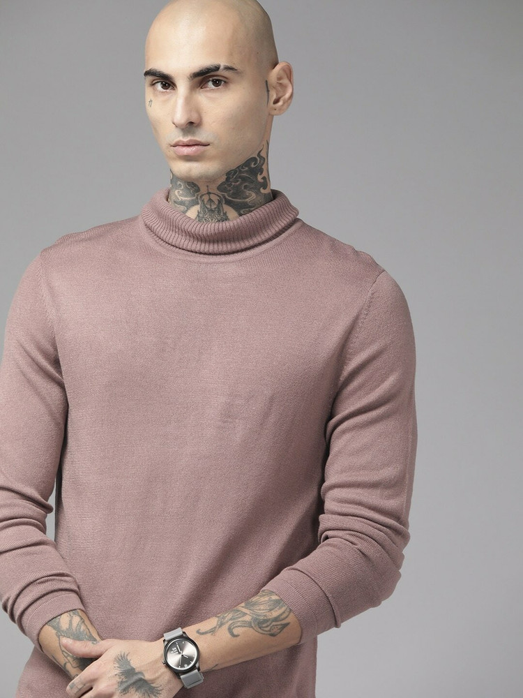 Roadster Solid Turtle Neck Casual Men Pink Sweater Buy Roadster Solid Turtle Neck Casual Men Pink Sweater Online at Best Prices in India Flipkart