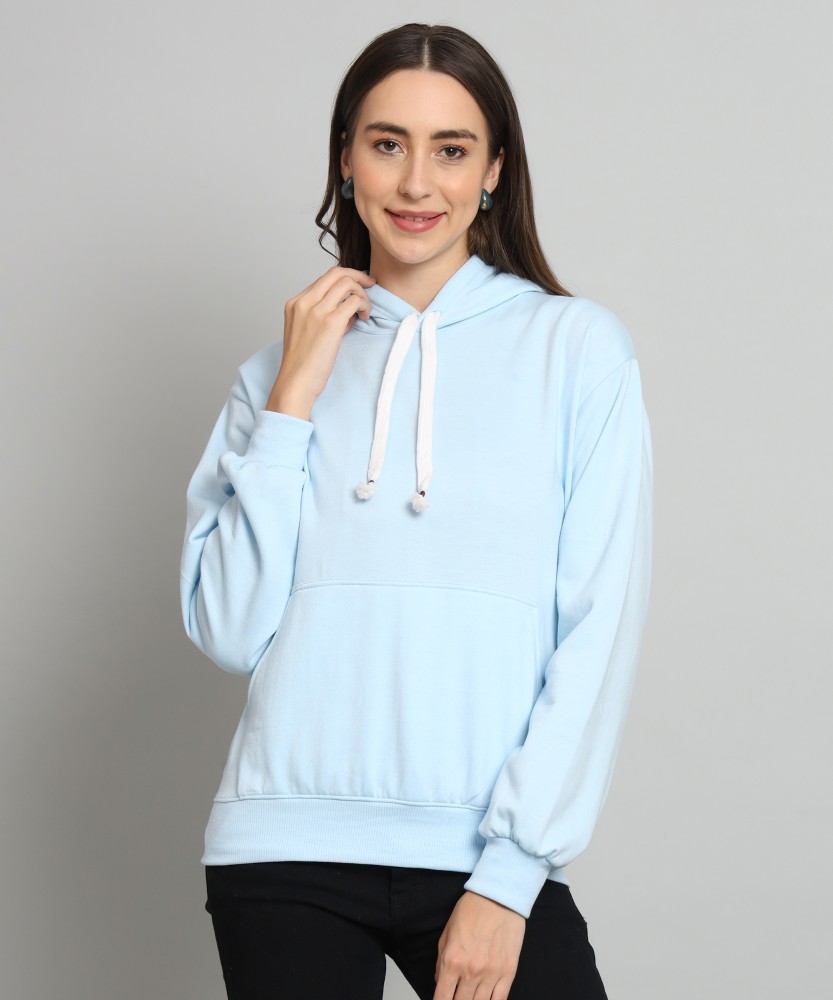WILLEY Solid Hooded Neck Casual Women Blue Sweater - Buy WILLEY Solid Hooded  Neck Casual Women Blue Sweater Online at Best Prices in India