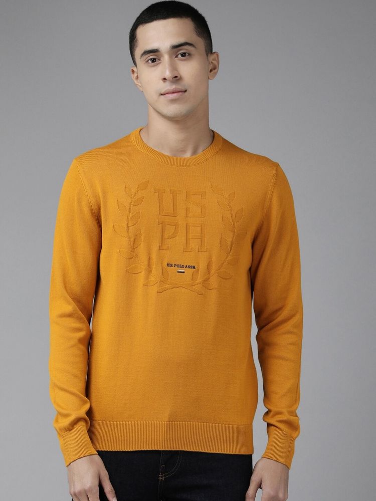 U.S. POLO ASSN. Self Design Round Neck Casual Men Yellow Sweater - Buy U.S.  POLO ASSN. Self Design Round Neck Casual Men Yellow Sweater Online at Best  Prices in India | Flipkart.com