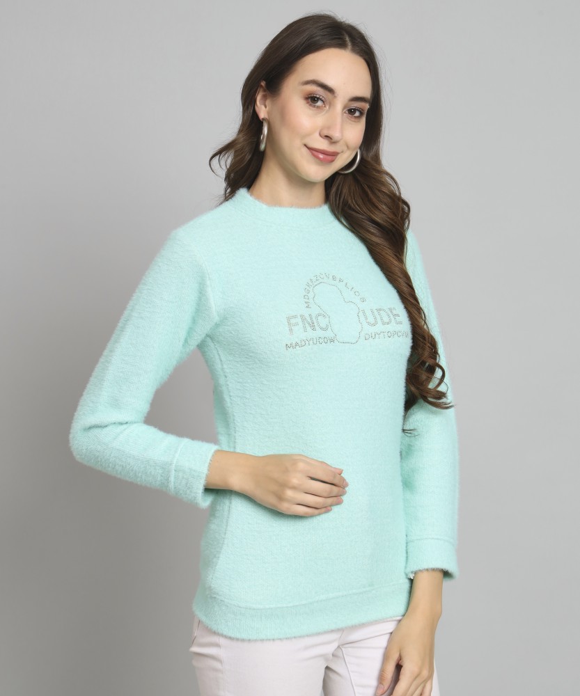 BUDAPEST Self Design Round Neck Casual Women Pink Sweater - Buy