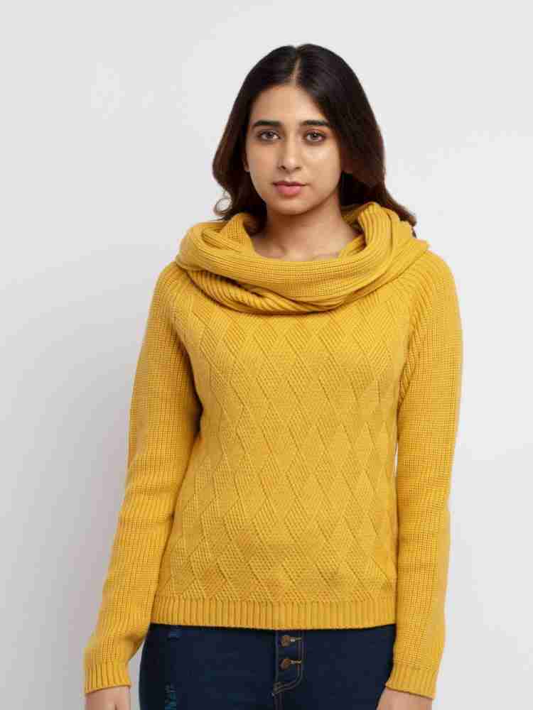 Yellow cowl clearance neck sweater