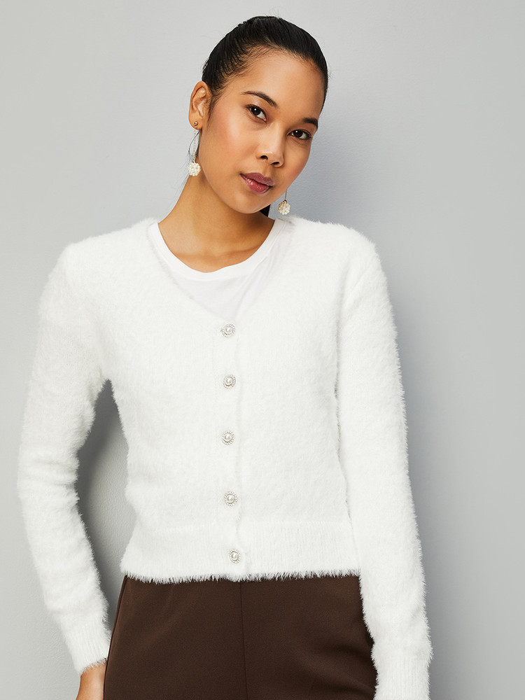 White sweater discount with fur