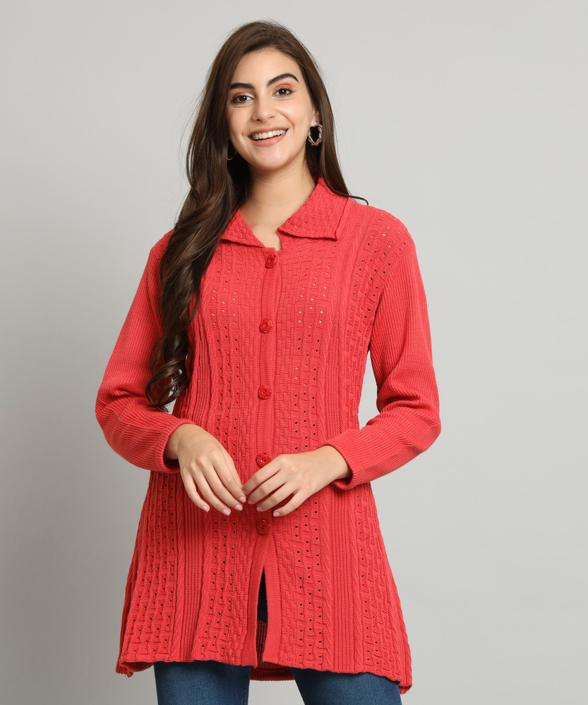 HEMLOCK Self Design Collared Neck Casual Women Multicolor Sweater