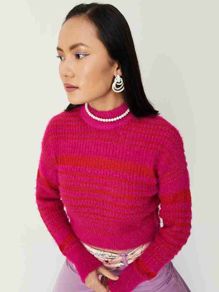 Pink and Red Sweater, Mohair Sweater, Pink Red Sweater, Mohair