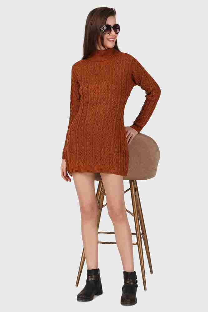 spink Solid Round Neck Casual Women Brown Sweater - Buy spink Solid Round  Neck Casual Women Brown Sweater Online at Best Prices in India