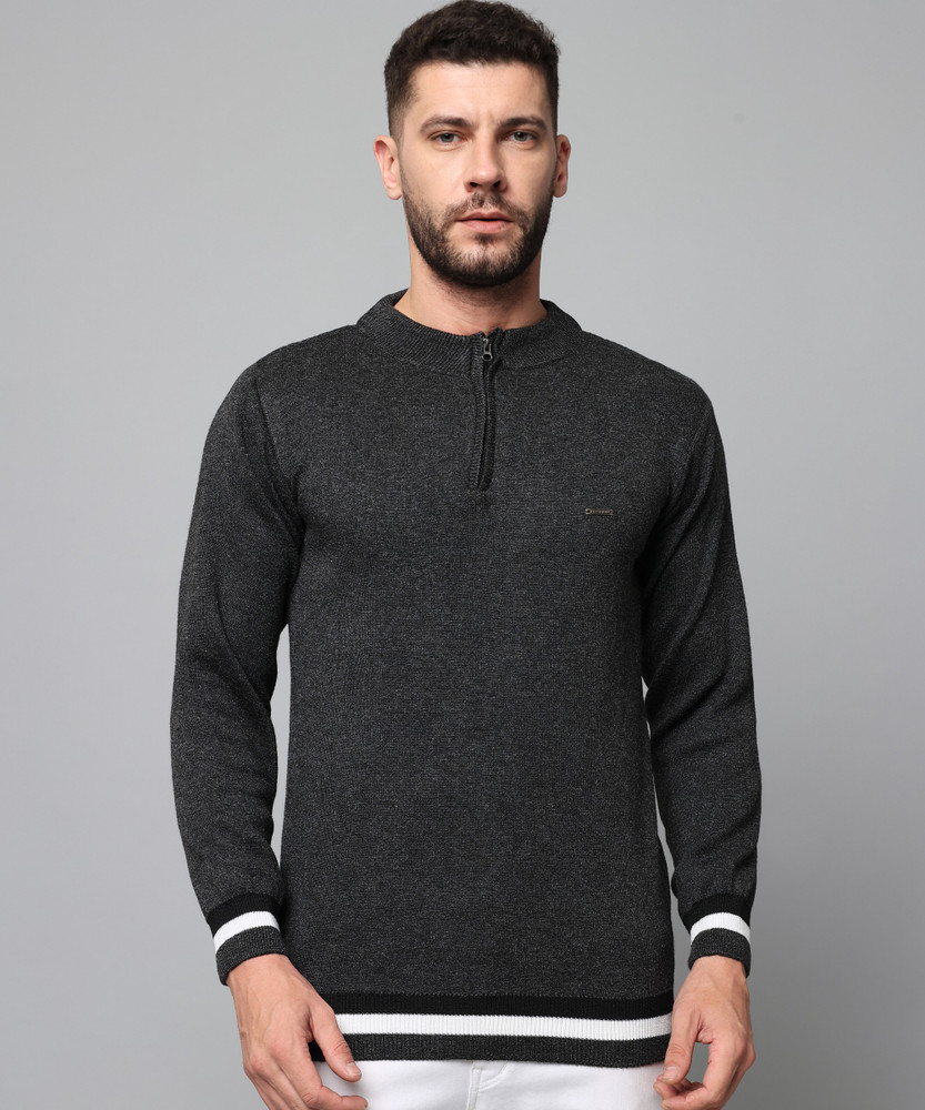 HEMLOCK Striped Round Neck Casual Men Black Sweater - Buy HEMLOCK Striped  Round Neck Casual Men Black Sweater Online at Best Prices in India |  Flipkart.com