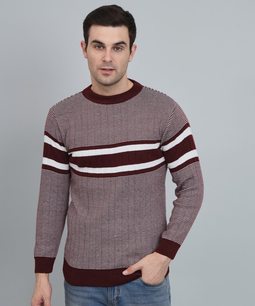 Maroon striped sweater hotsell