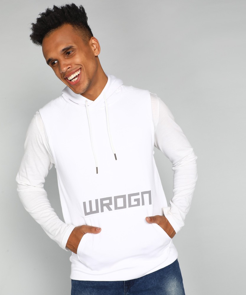 Trendyz white 2025 hooded sweatshirt flipkart