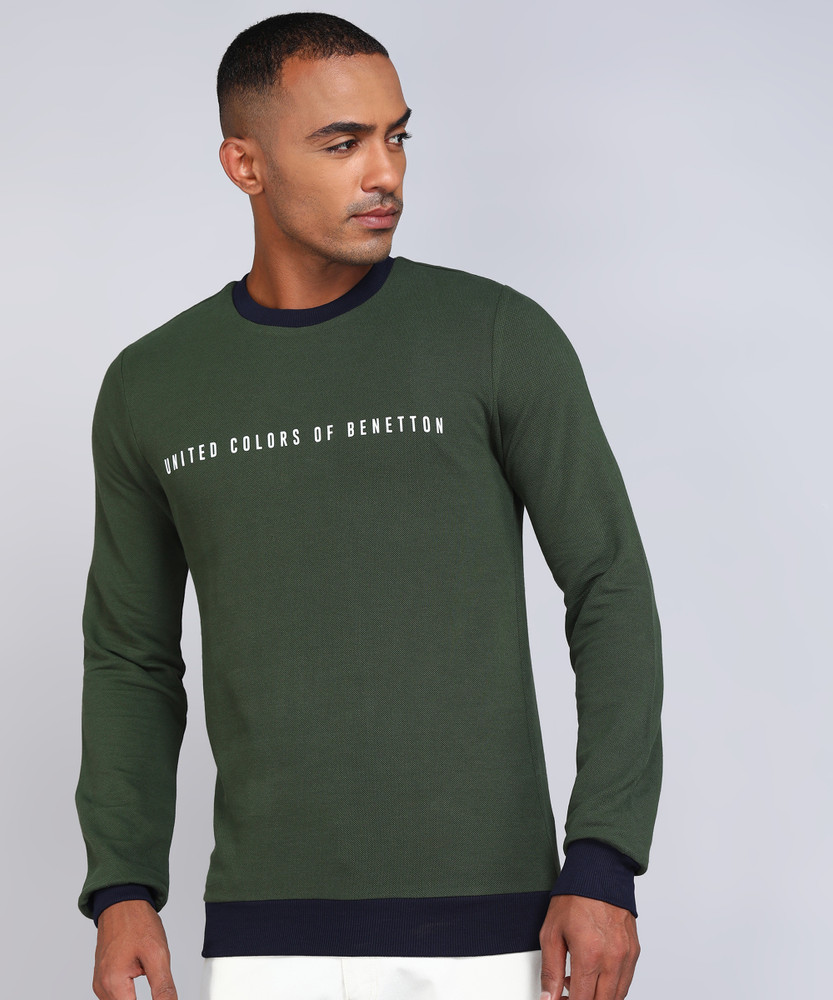 United colors of benetton full shop sleeve solid men's sweatshirt