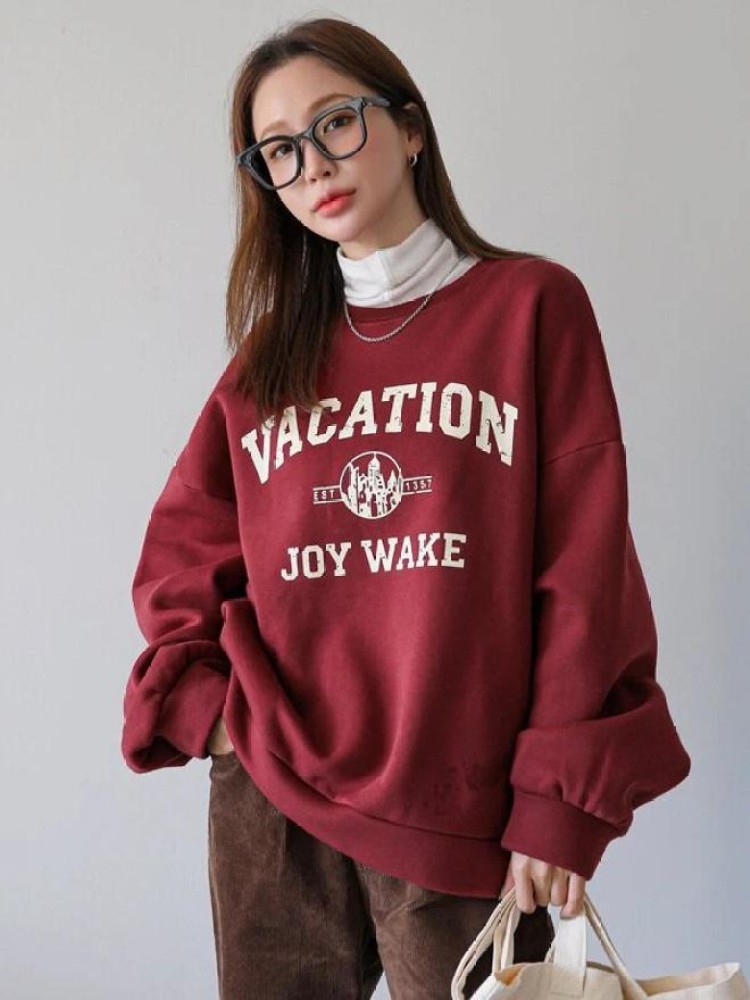 HAPIMO Savings Sweatshirt for Women Long Sleeve Red Lip Graphic