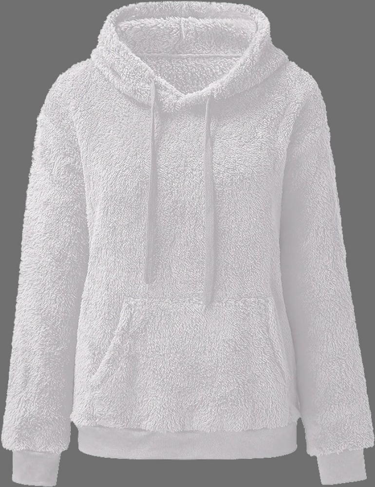 Fuzzy white outlet sweatshirt