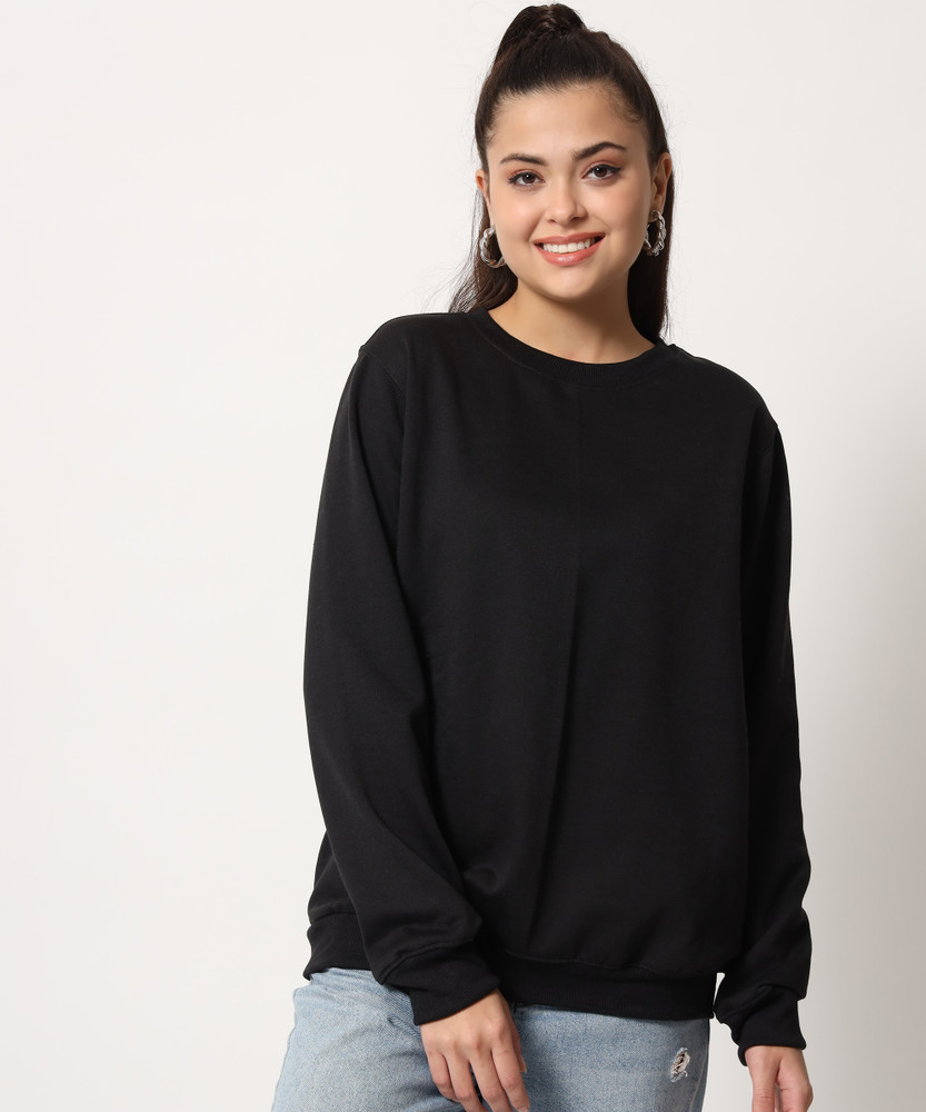 Ladies plain black sweatshirt shop