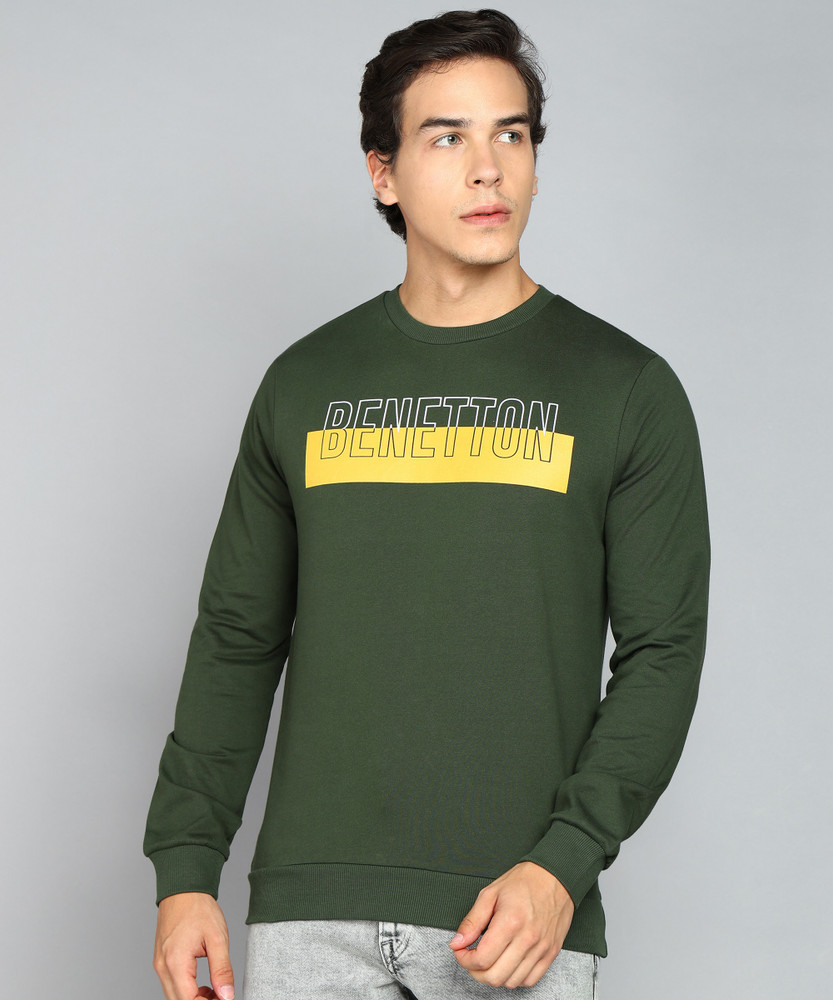United colors of benetton full sleeve solid clearance men's sweatshirt