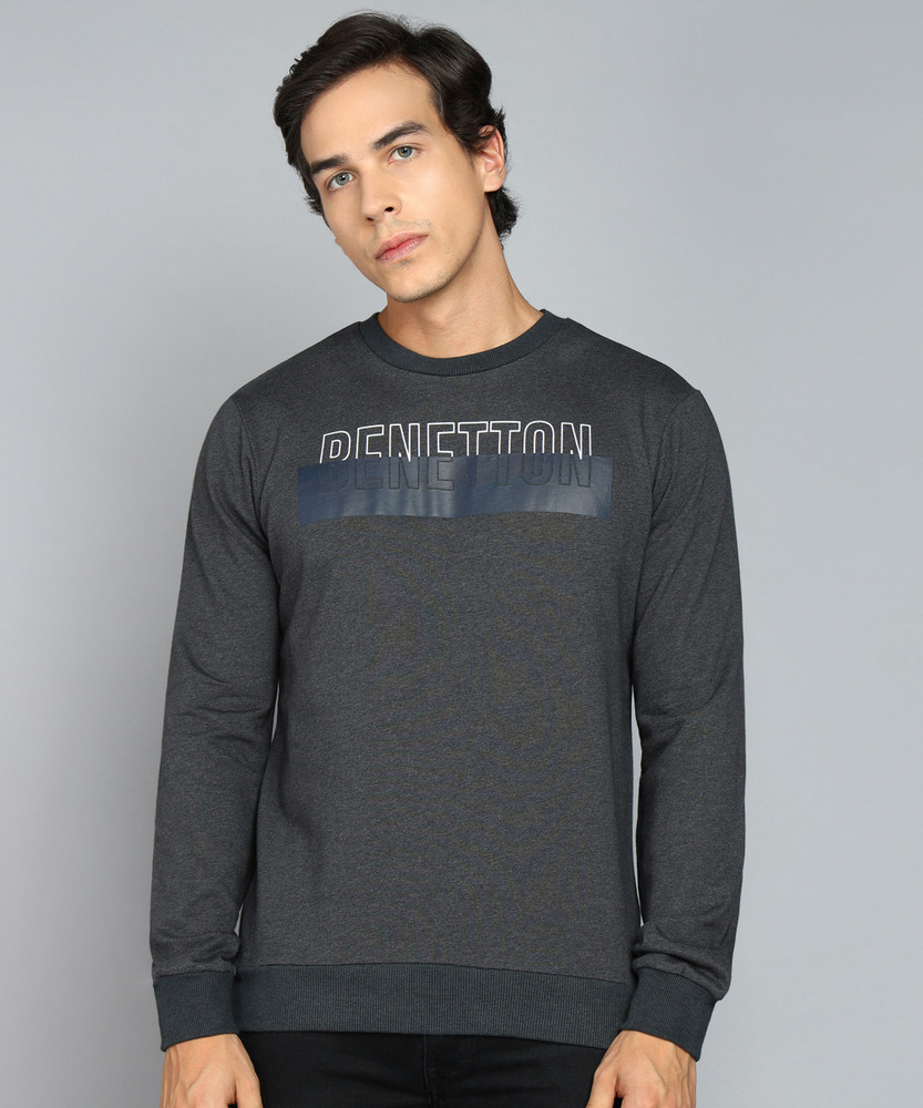 United colors of benetton full sleeve solid men's sweatshirt clearance