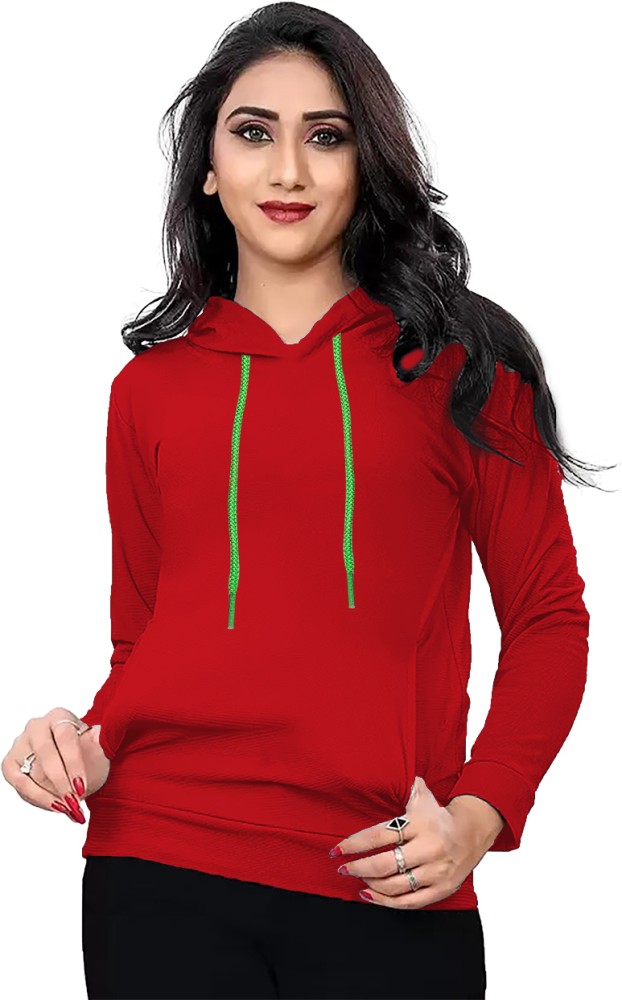 Buy DIAZ Women's Full Sleeve Hooded Neck T Shirt