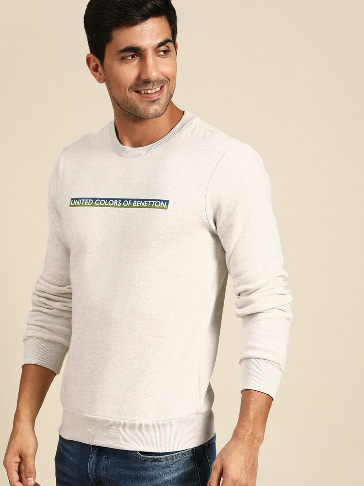 United colors of benetton full sleeve solid men's sweatshirt top