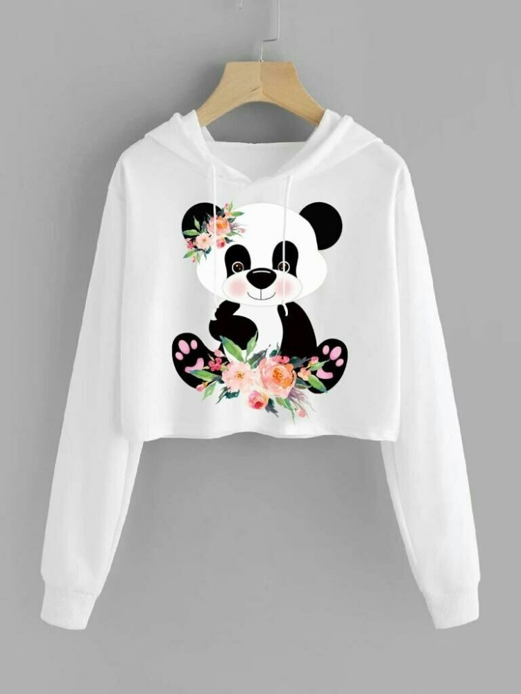 Panda crop top hoodie sale