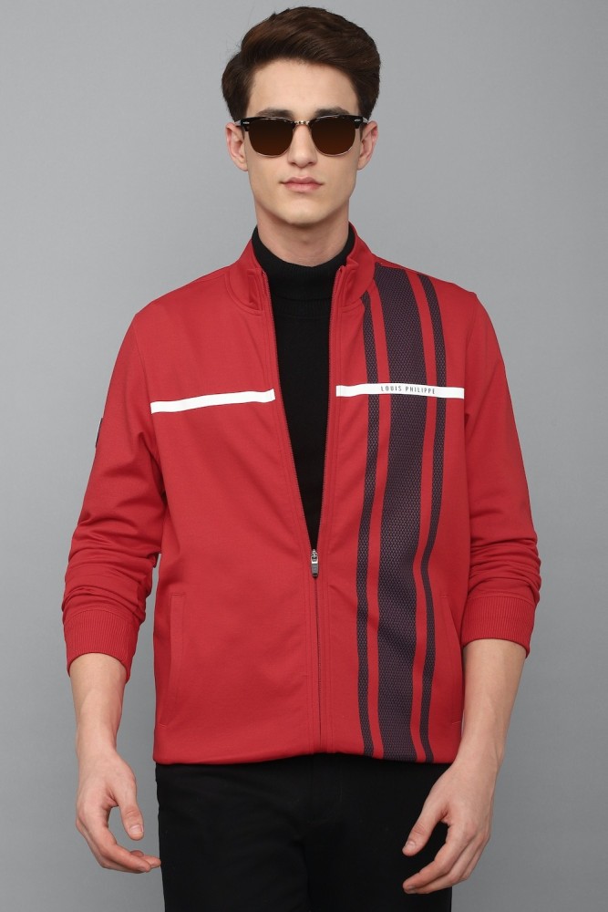 Louis Philippe Men Casual Red Graphic Print Sweatshirt
