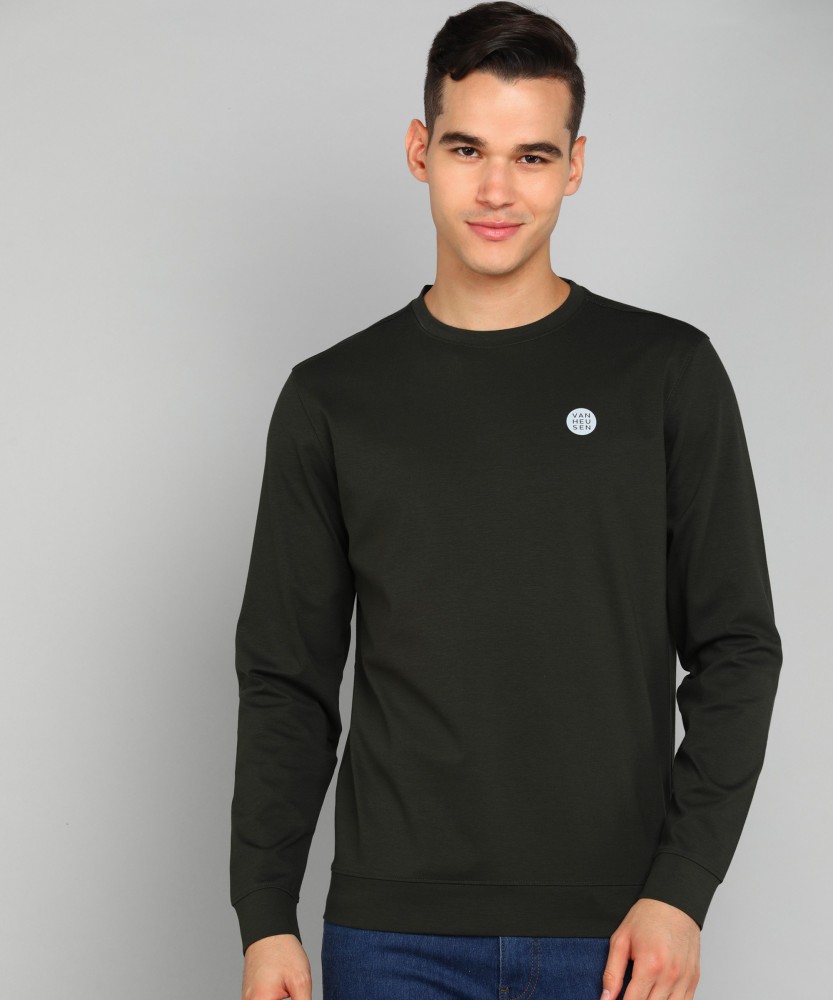 VAN HEUSEN Full Sleeve Solid Men Sweatshirt Buy VAN HEUSEN Full