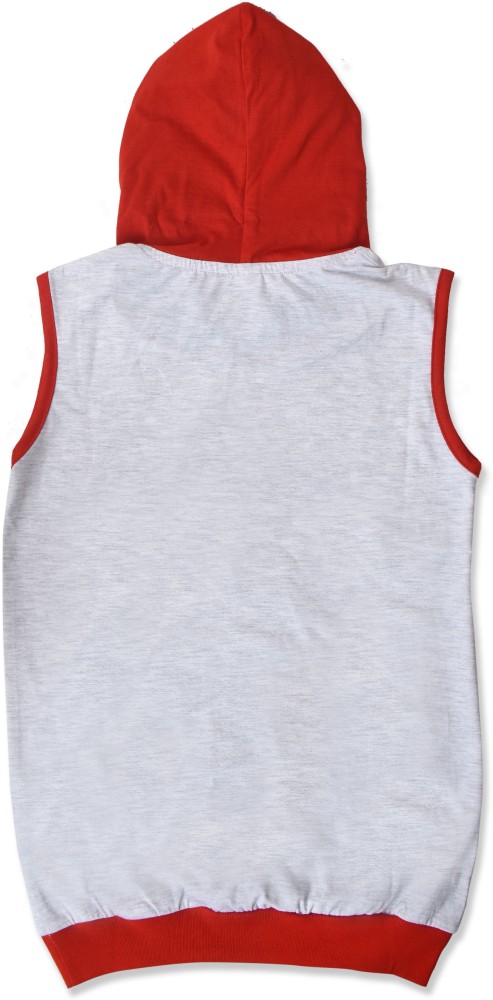 Kids red hot sale sleeveless hoodie