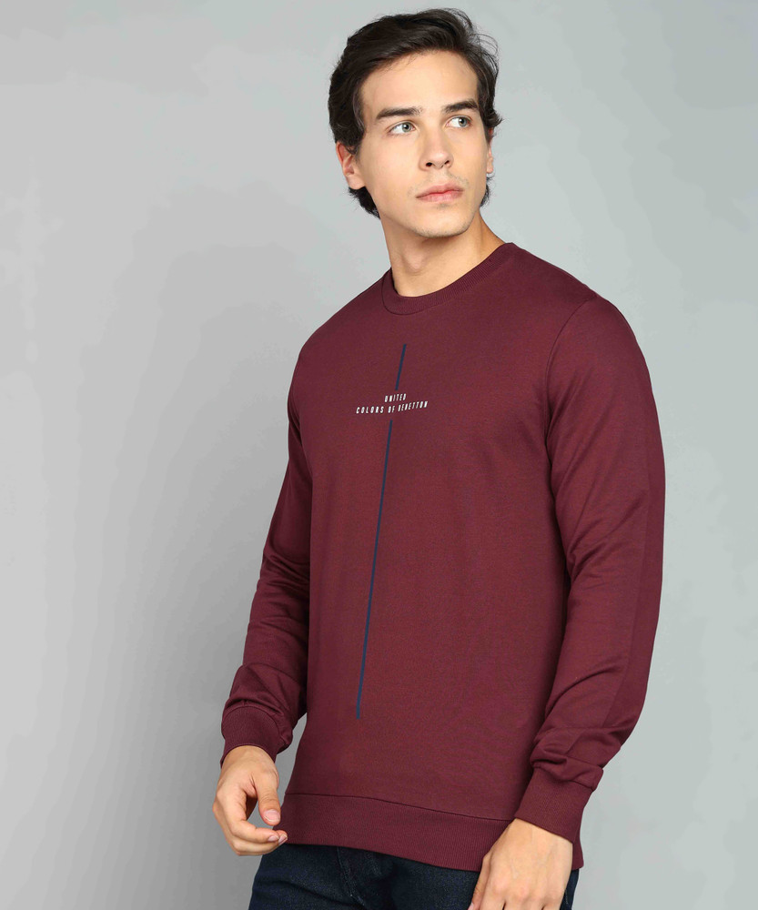 United colors of benetton full sleeve solid men's sweatshirt clearance
