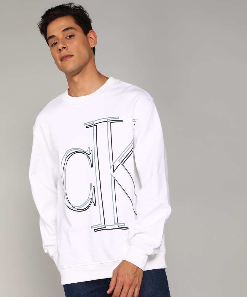 White calvin on sale klein sweatshirt mens