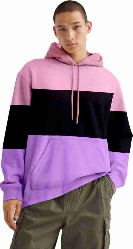 Multicolor colorblocked oversized hoodie hotsell