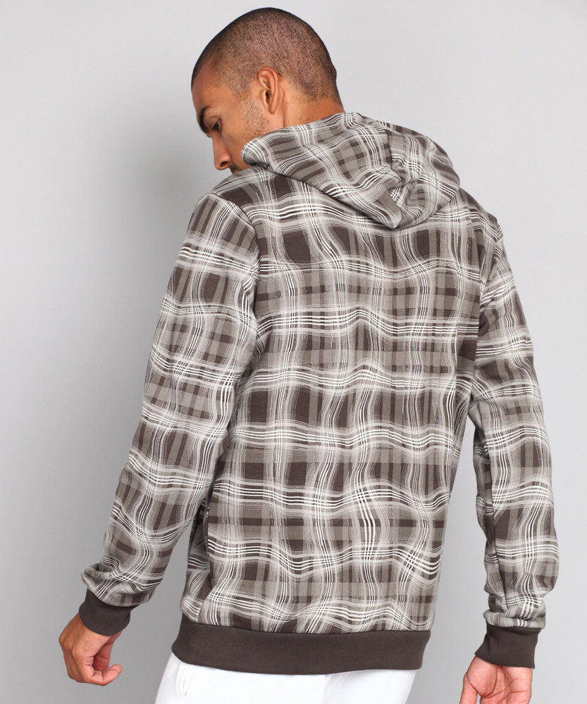 Sweatshirt with checkered sales sleeves