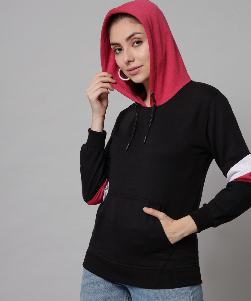 Black and shop red hoodie women's