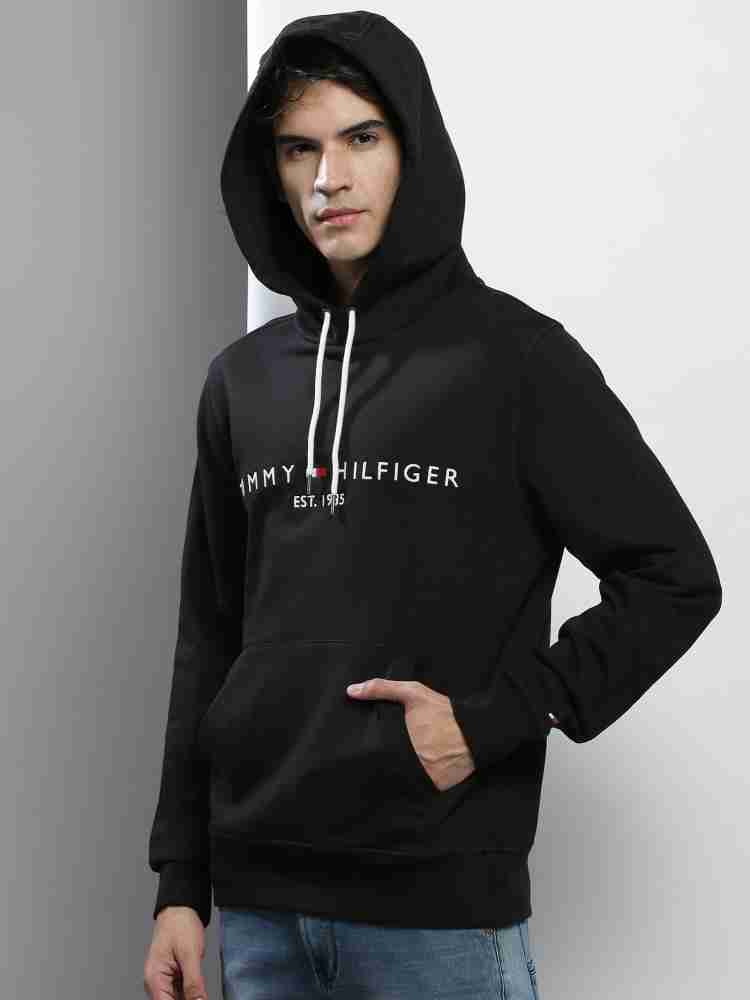 Black hoodie tommy discount hilfiger