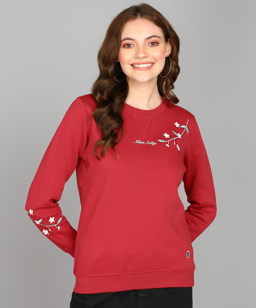 Allen Solly Full Sleeve Embroidered Women Sweatshirt - Buy Allen Solly Full  Sleeve Embroidered Women Sweatshirt Online at Best Prices in India |  Flipkart.com