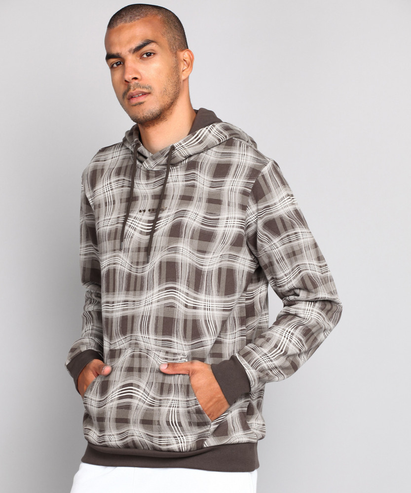 Checkered sweatshirt mens top