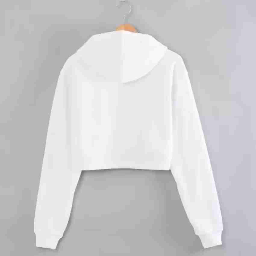Full Sleeve Hooded Women Cotton Off White Crop Hoodie at Rs 300/piece in  Bhiwandi