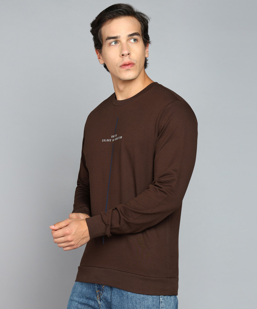 United colors of benetton full sleeve online solid men's sweatshirt
