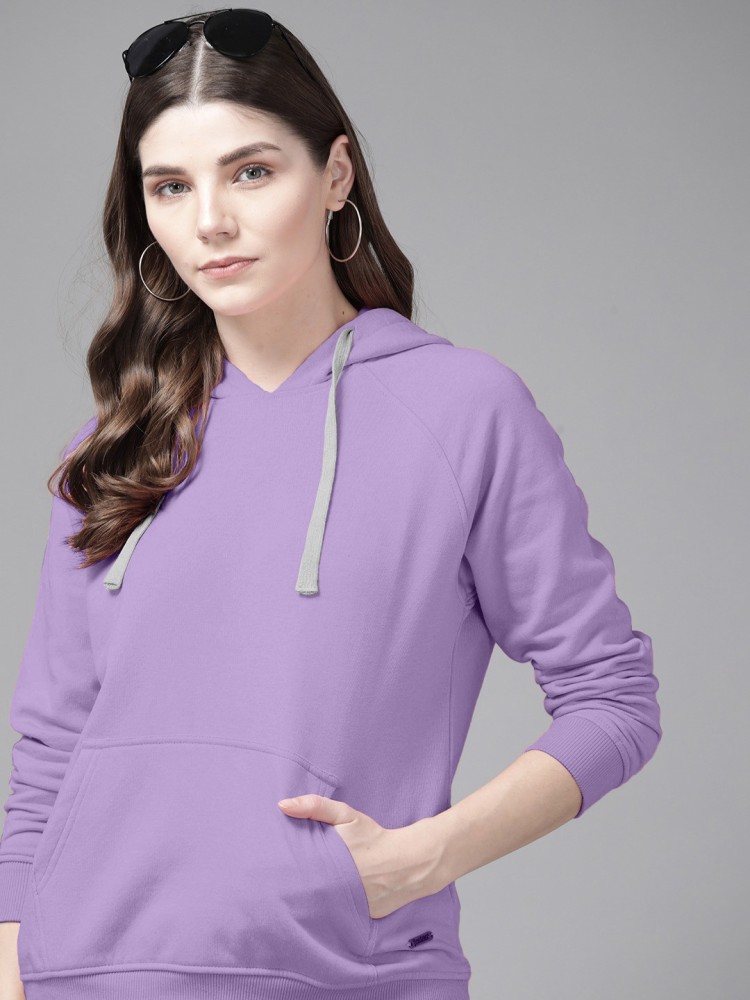 Griffel Women's Cotton Fleece Full Sleeve Mauve Hoodie Sweatshirt