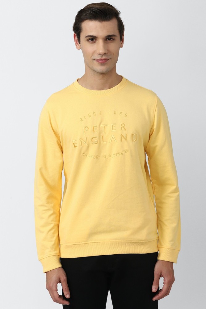 Peter england yellow sweatshirt new arrivals