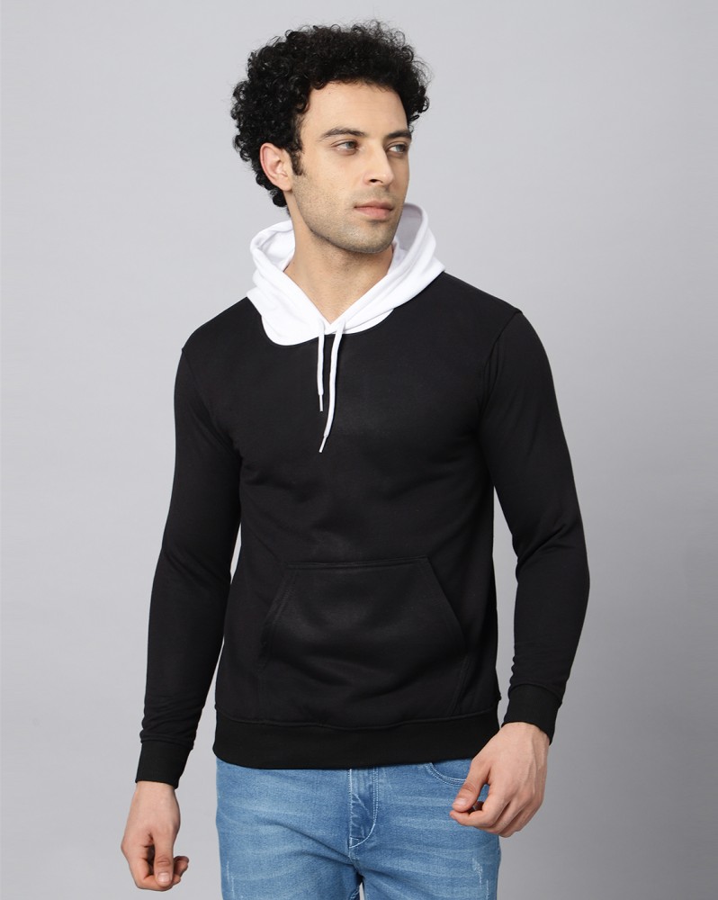 Men color cheap black hoodie