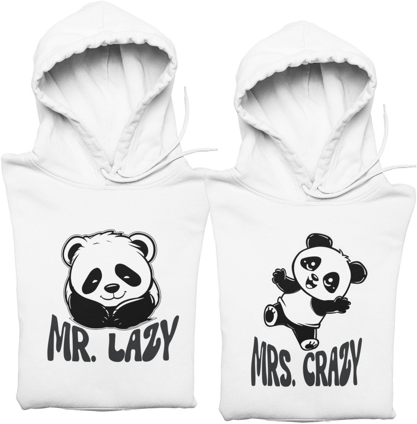 Panda couple hoodies clearance