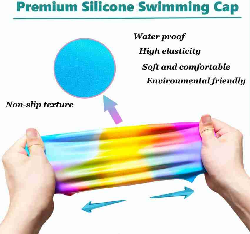 Flexible Silicone Waterproof Swimming Cap Unisex Adult Swimwear