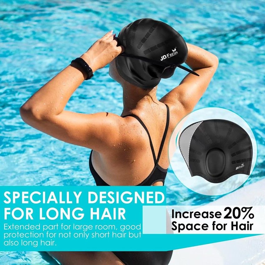JD FRESH Long Lasting Silicone Made Waterproof Swimming Cap for