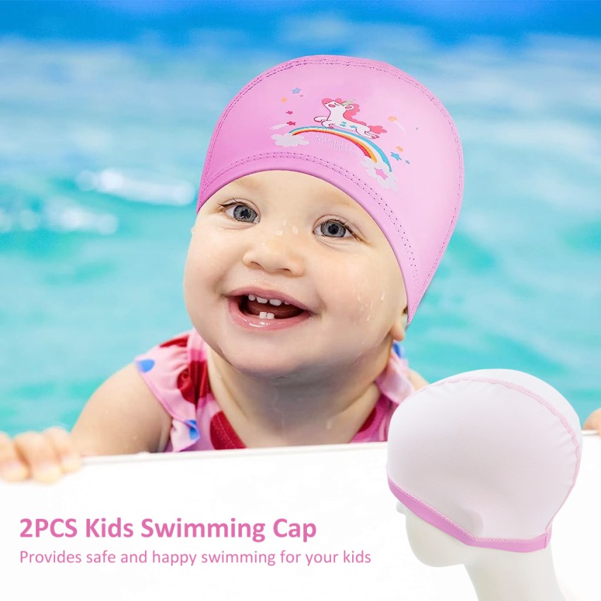 Lqz Fabric Swimming Hats Kids Cute